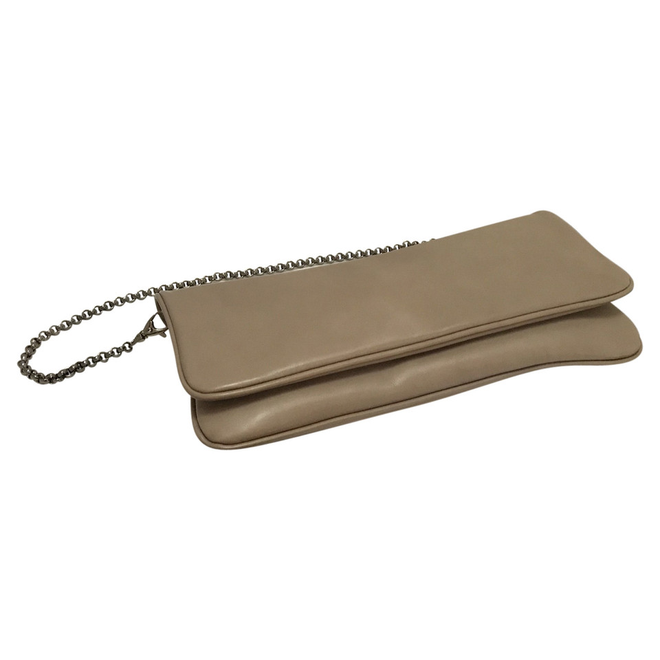 Pollini Clutch Leer in Taupe