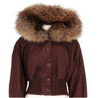 Romeo Gigli Jacket/Coat Leather in Bordeaux