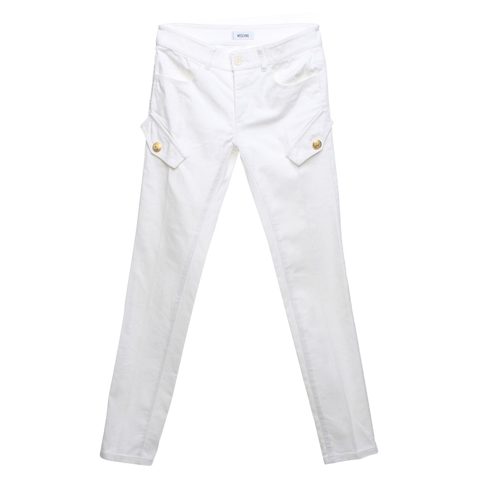 Moschino Pantaloni in crema bianca