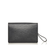 Louis Vuitton Pochette Sellier Dragonne Clutch Leer in Zwart