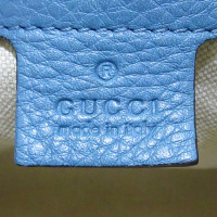 Gucci Bamboo Shopper Leer in Blauw