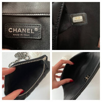 Chanel Timeless Wallet On Chain Leer in Zwart