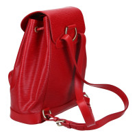 Louis Vuitton Montsouris Backpack MM25 in Pelle in Rosso