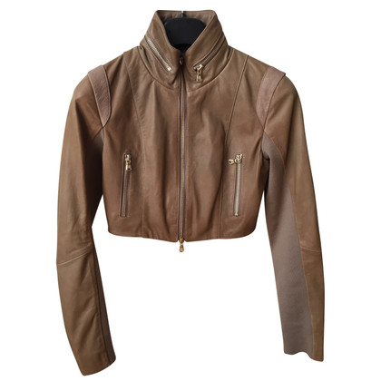 Twin Set Simona Barbieri Jacket/Coat Leather in Brown