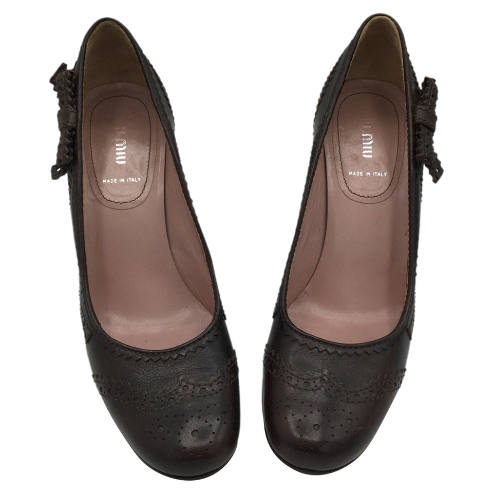 Miu Miu Pumps/Peeptoes en Cuir en Marron