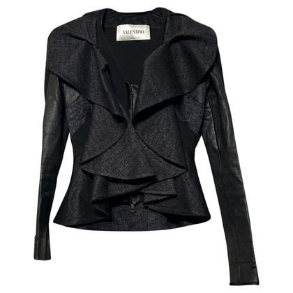 Valentino Garavani Jacket/Coat Leather in Black