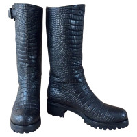 Prada Bottes en Cuir en Noir