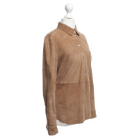 Set Wild leather blouse in Camel