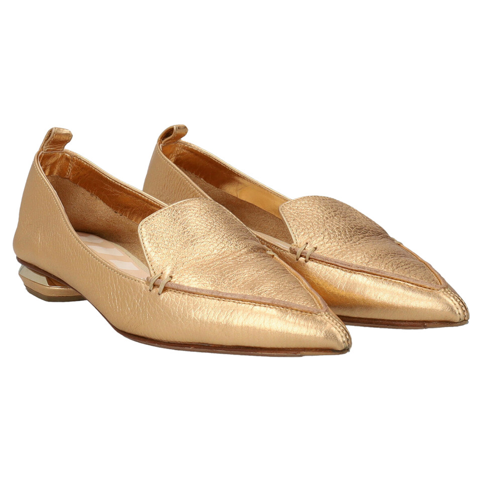 Nicholas Kirkwood Slippers/Ballerinas Leather in Gold