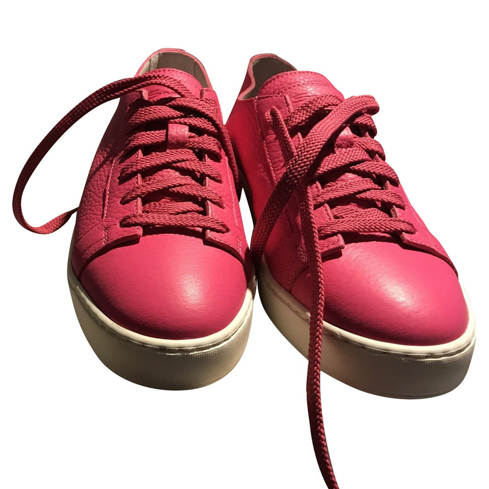 Santoni Sneakers aus Leder in Fuchsia
