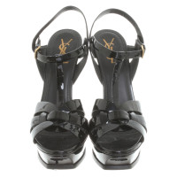 Yves Saint Laurent Sandals Patent leather in Black