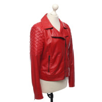 Blumarine Jacke/Mantel aus Leder in Rot