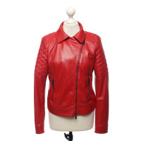 Blumarine Jacke/Mantel aus Leder in Rot