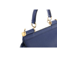 Dolce & Gabbana Sicily Bag aus Leder in Blau