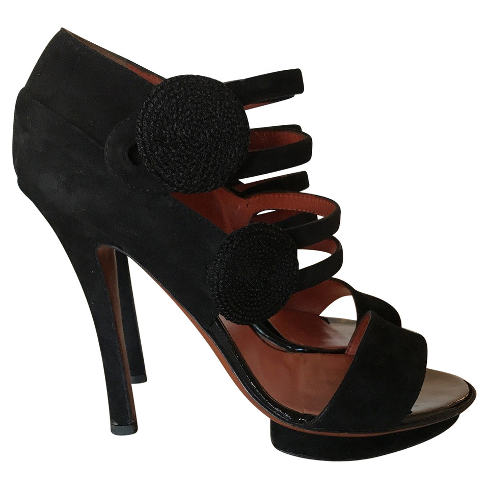 Santoni Sandals Suede in Black