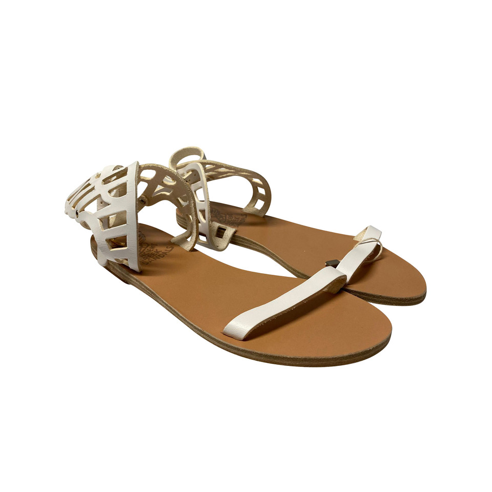 Ancient Greek Sandals Sandali in Pelle in Bianco