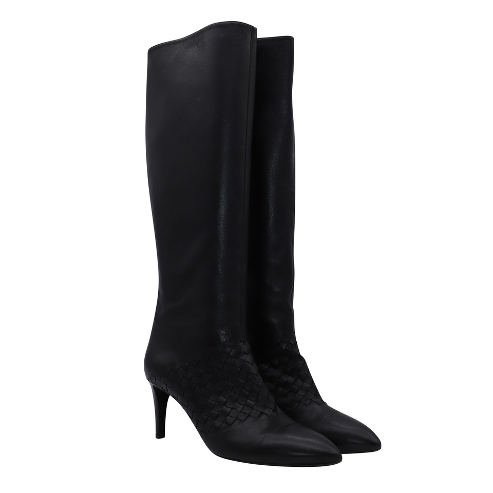 Bottega Veneta Stiefel aus Leder in Schwarz