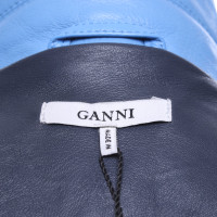 Ganni Veste/Manteau en Cuir en Bleu