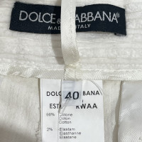 Dolce & Gabbana Paio di Pantaloni in Cotone in Bianco