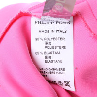 Philipp Plein Felpa ritagliata in rosa neon