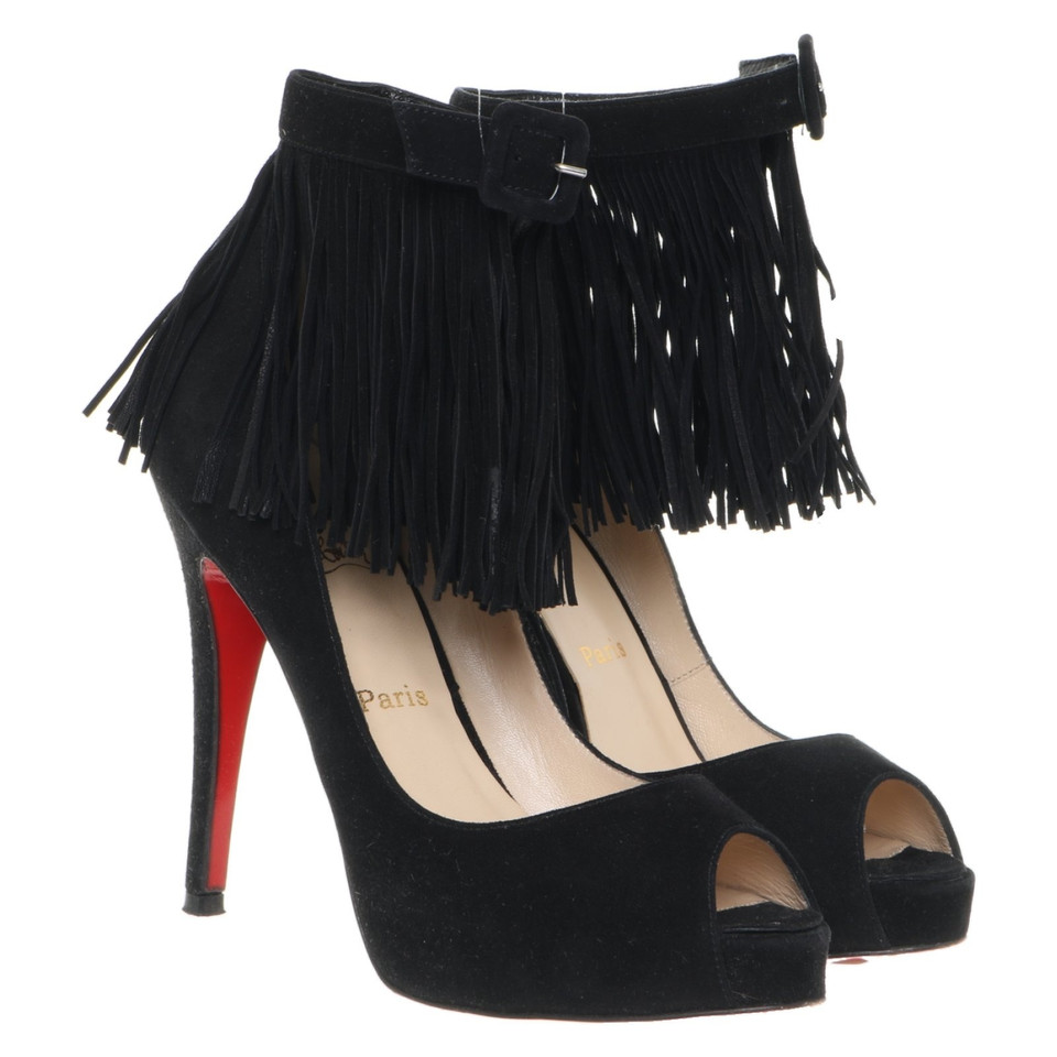 Christian Louboutin Peeptoes op zwart