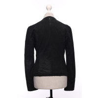 Armani Jeans Jacke/Mantel aus Leder in Schwarz