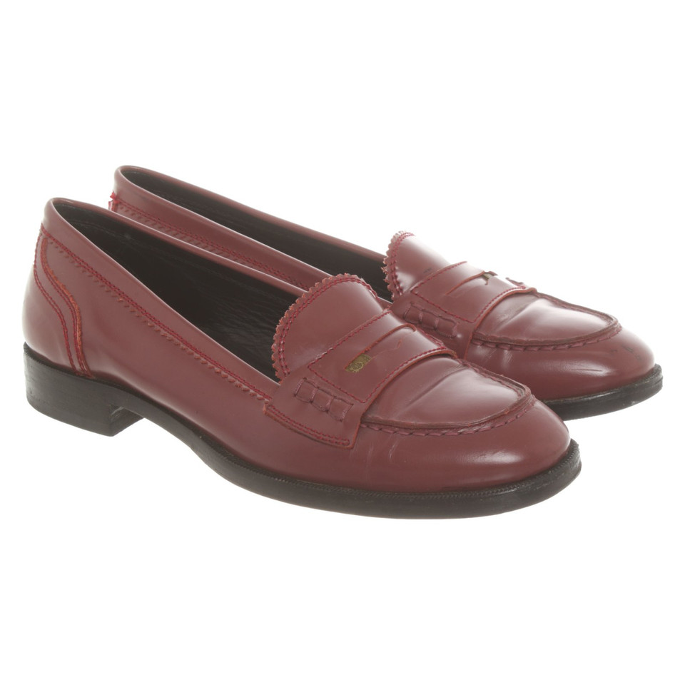 Bottega Veneta Slippers/Ballerina's Leer in Rood