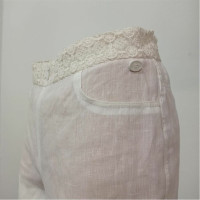 Chanel Hose aus Leinen in Weiß