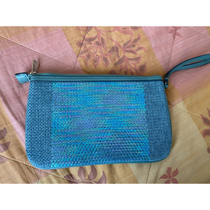 Pinko Clutch Bag Canvas in Turquoise