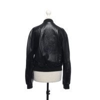 Armani Jeans Jacke/Mantel aus Leder in Schwarz