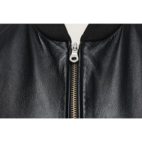 Armani Jeans Jacke/Mantel aus Leder in Schwarz