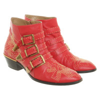 Chloé Susanna Boots aus Leder in Rot