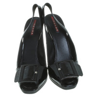 Prada Patent leather peep toes in black