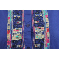 Antik Batik Kleid aus Baumwolle in Blau