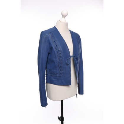 Elie Tahari Jacket/Coat Leather in Blue