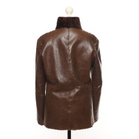 Strenesse Blue Jacket/Coat Leather in Brown