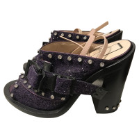 N°21 Sandalen aus Leder in Violett