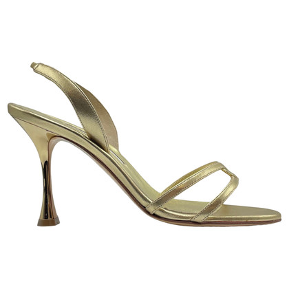 Manolo Blahnik Sandals Leather in Gold