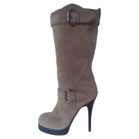 Giuseppe Zanotti Suede boots with high wooden heels
