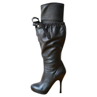 Prada Schwarze Lederstiefel