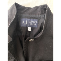 Armani Jeans Jacke/Mantel aus Baumwolle in Schwarz