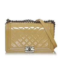 Chanel Boy Bag Patent leather in Beige