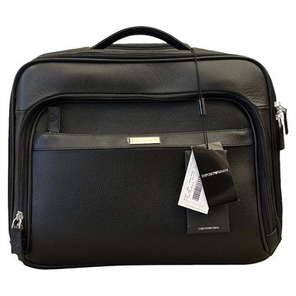 Emporio Armani Travel bag Leather in Black