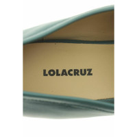 Lola Cruz Chaussures à lacets en Cuir en Turquoise