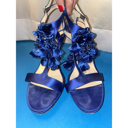 Versace Sandalen aus Seide in Blau