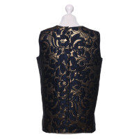 Max Mara top in dark blue / gold