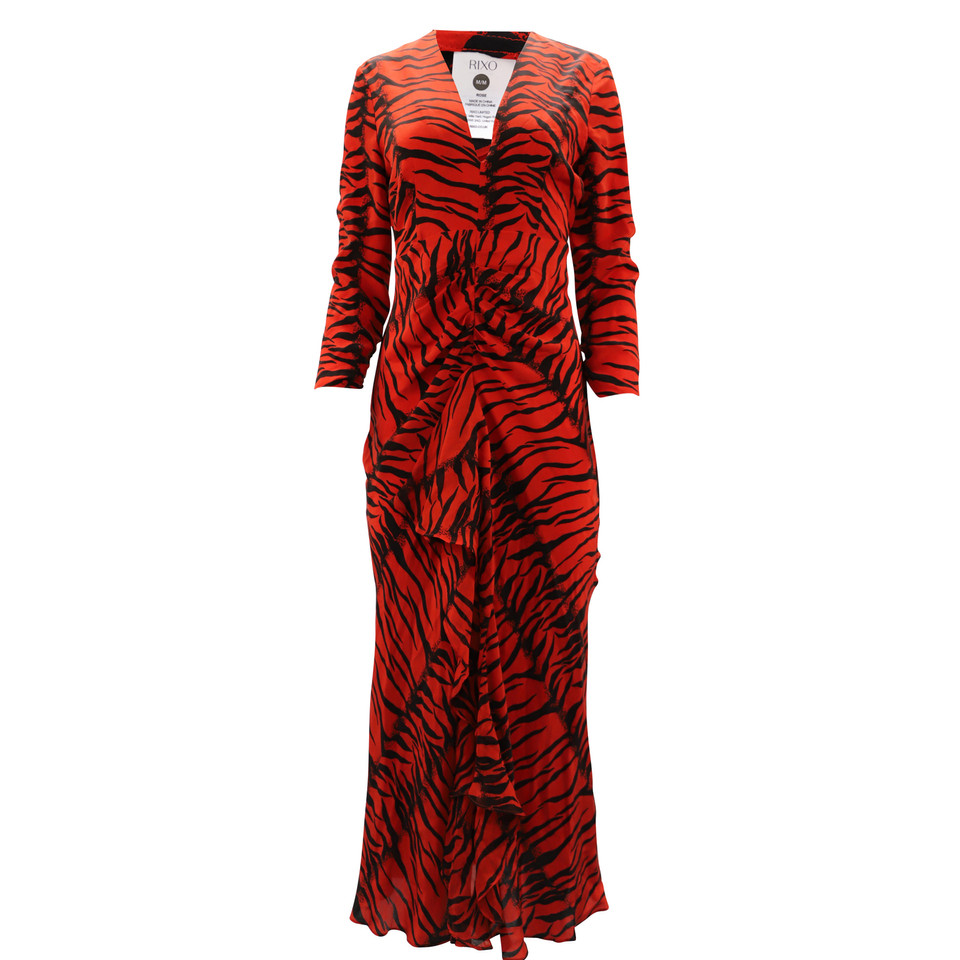 Rixo Kleid aus Seide in Rot