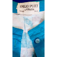 Emilio Pucci Robe en Coton en Turquoise
