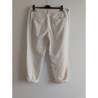 Mason's Paire de Pantalon en Coton en Blanc