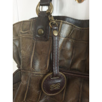 Lancel Handtasche aus Leder in Oliv